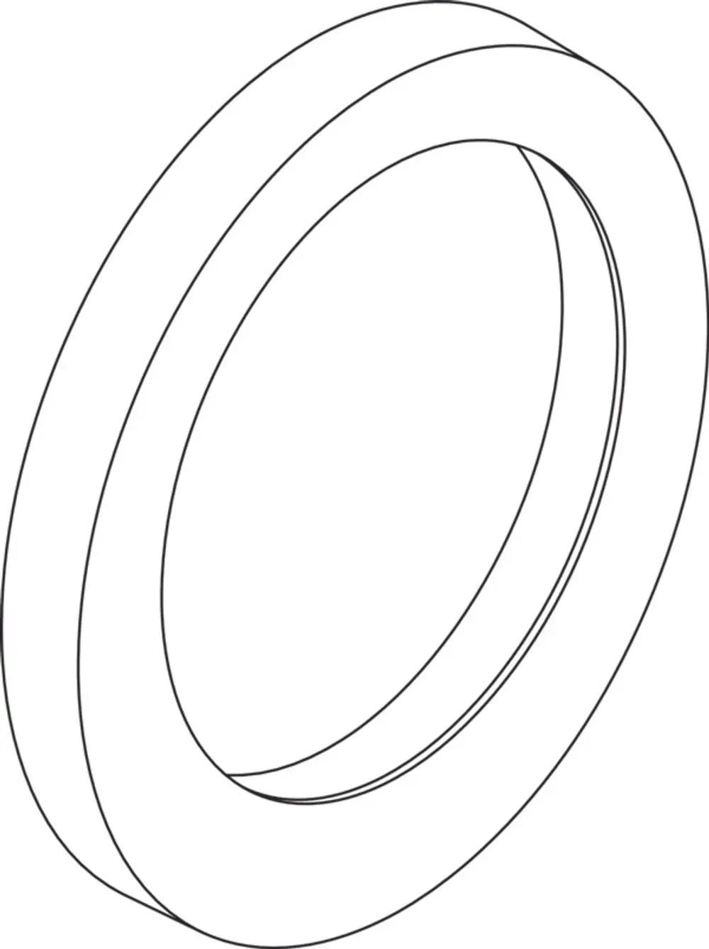 Dünner, ringförmiger Distanzrahmen aus Chrom, möglicherweise von Ideal Standard, dargestellt in einer einfachen, linearen Zeichnung ohne weitere Details oder Maße.